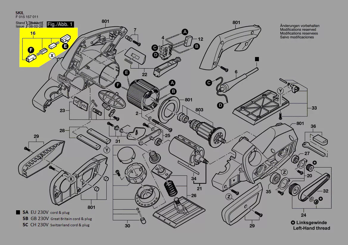 Balais charbon réf. 2610398871 Skil